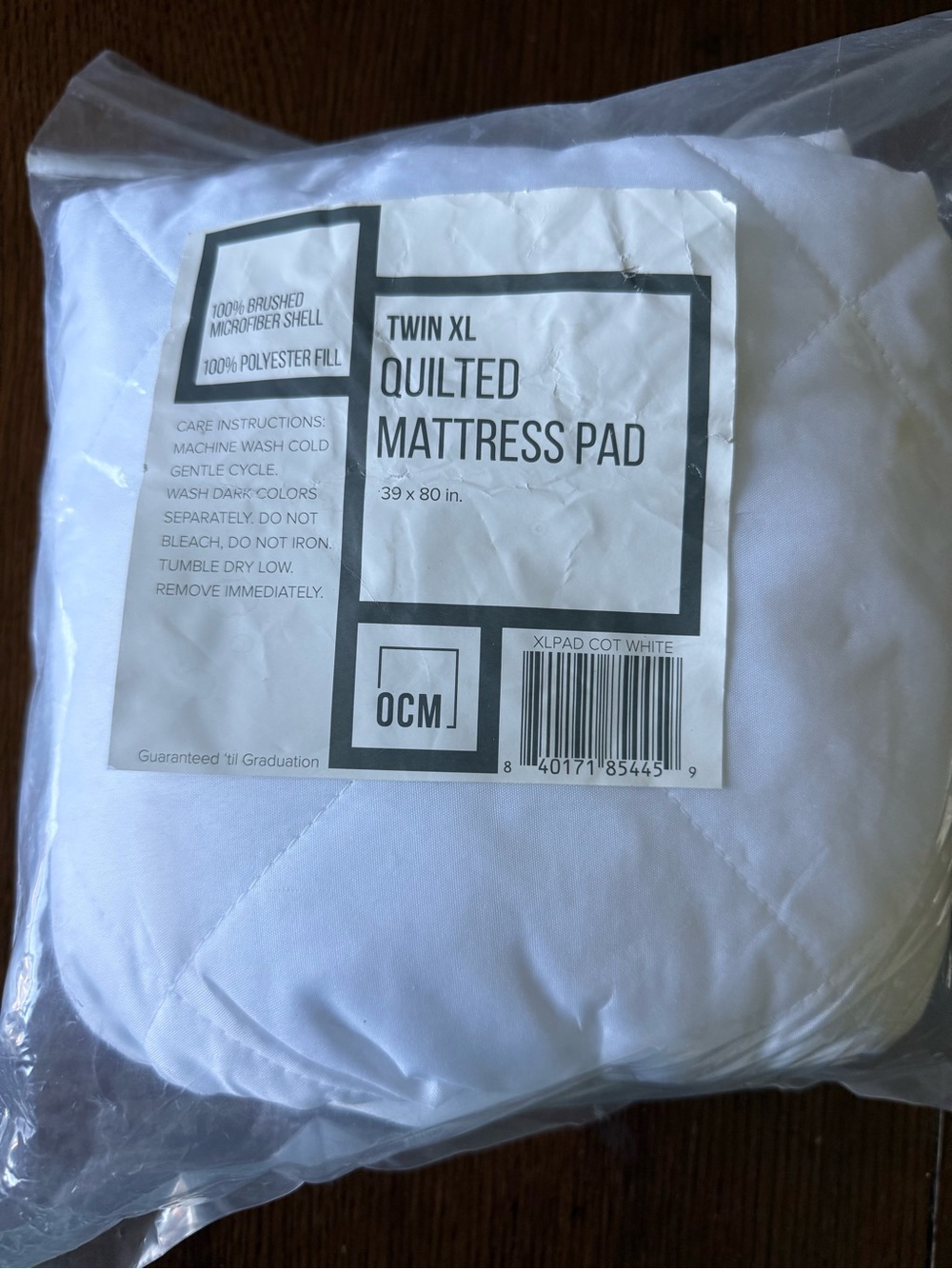 Twin XL Quilted Mattress Pad - White